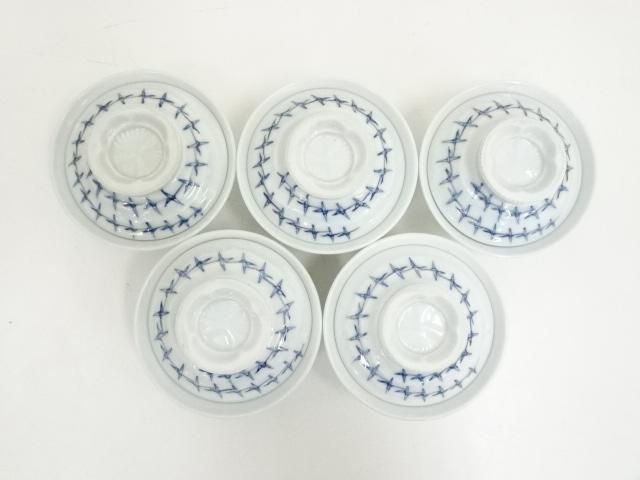 道具 ] - 道具 小川文斎造 光悦折鶴文蓋付飯茶碗5客（共箱） | ネット